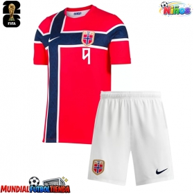 Camiseta Noruega Erling Haaland #9 Primera Equipación Replica Mundial 2026 para niños mangas cortas (+ Pantalones cortos)